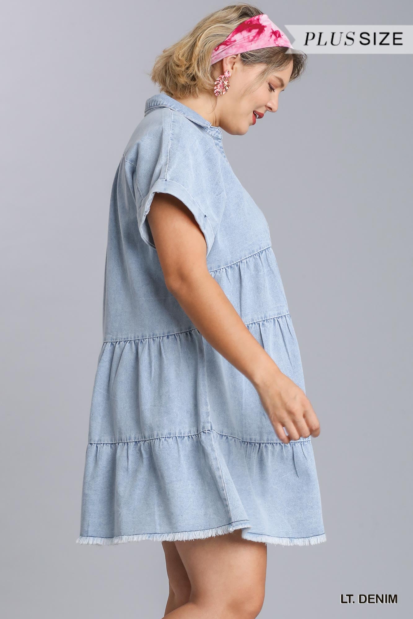 Ruffle Tier Denim Dress