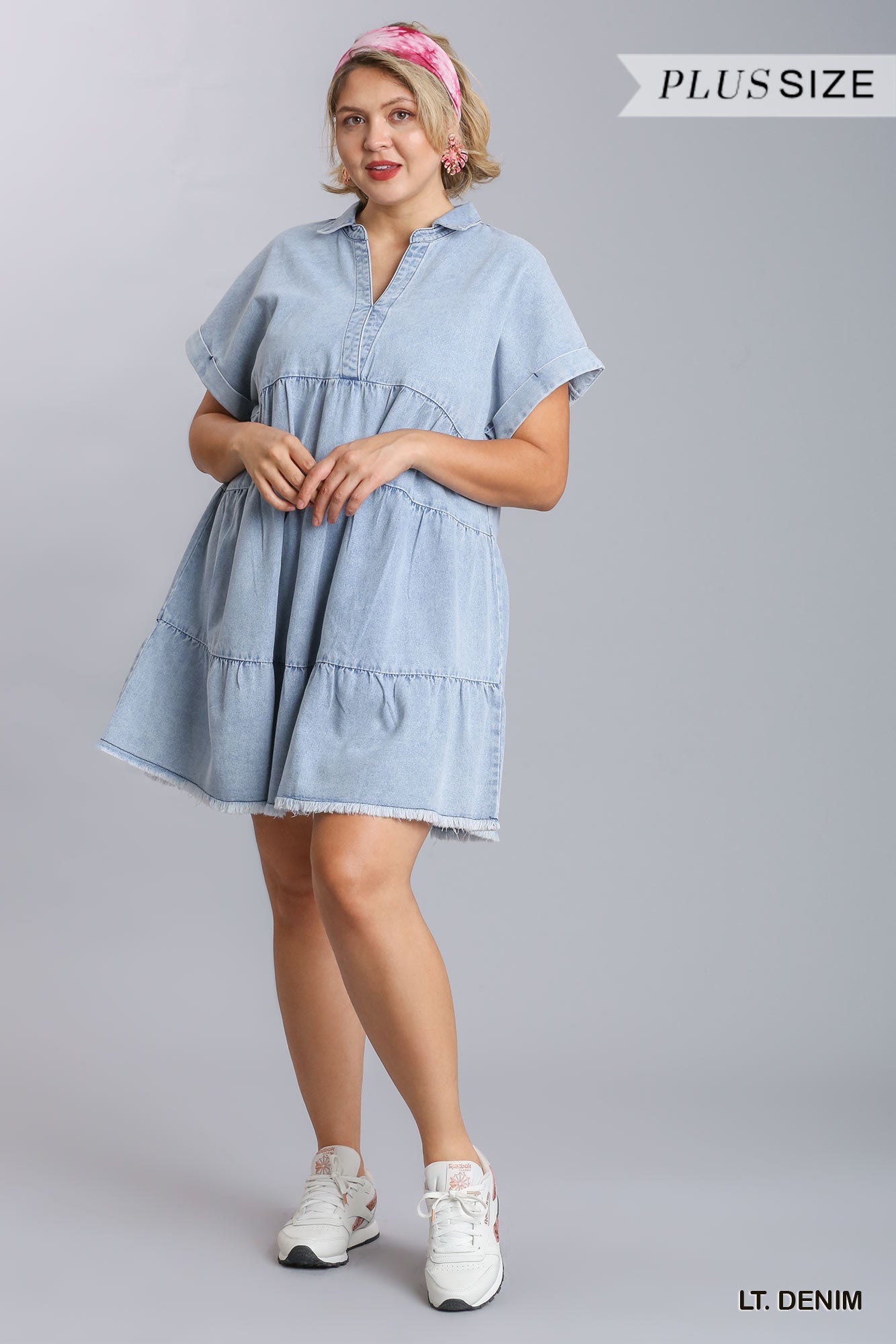 Ruffle Tier Denim Dress