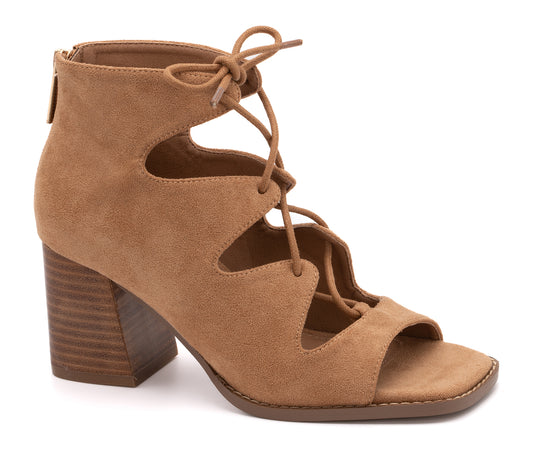 Corkys Wally Suede Sandal In Black & Camel