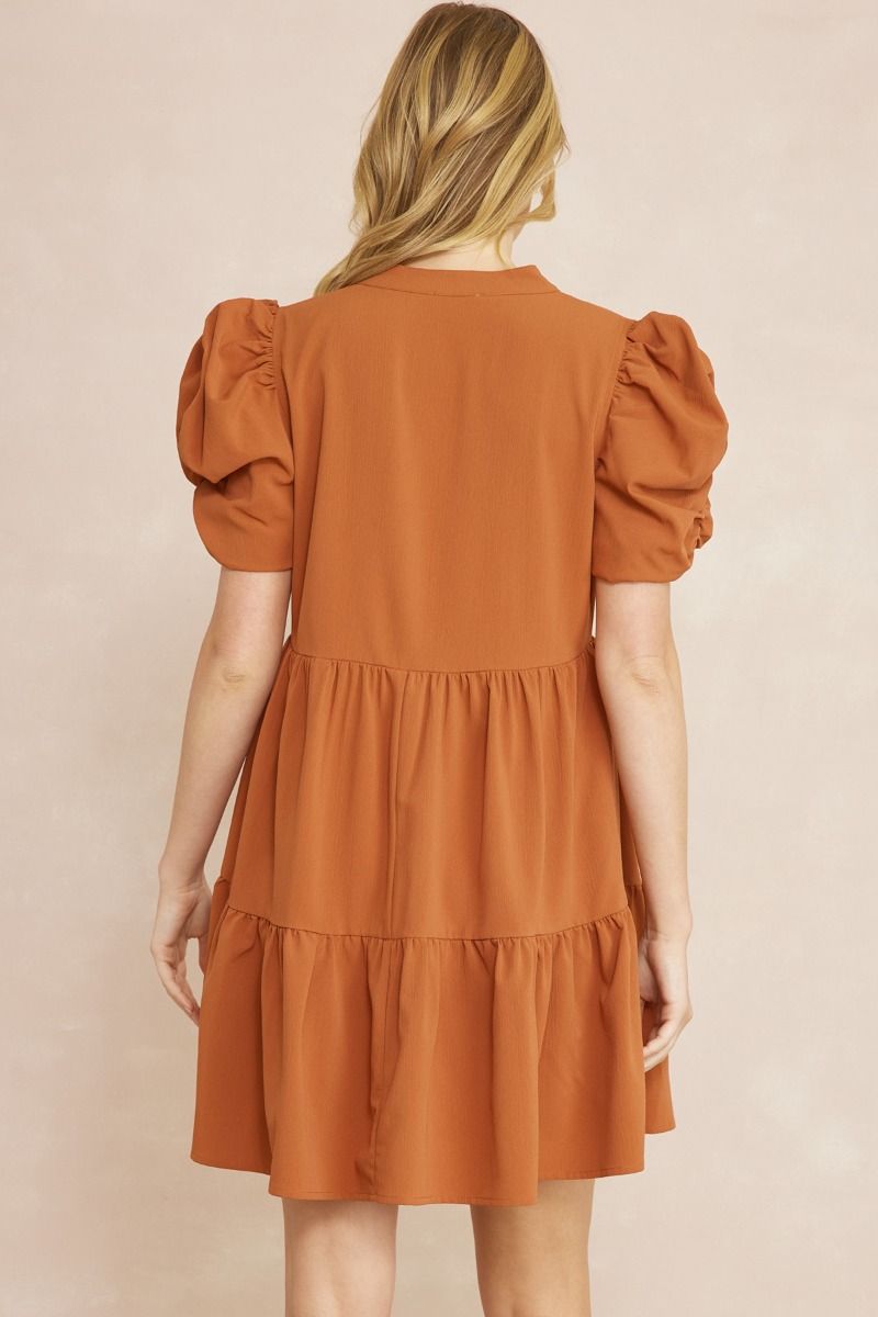 Entro® Puff Sleeve Dress with POCKETS!!!