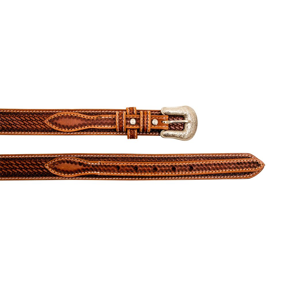 Myra- Vandal Hand Tooled Leather Belt- Brown