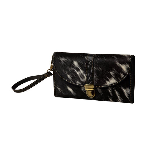 Myra- Estrella Wristlet Hairon Wallet- Black & White