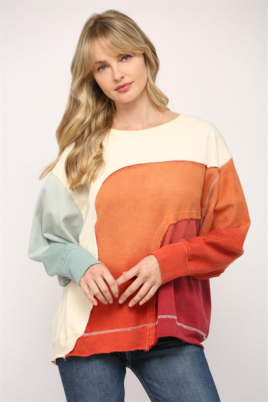 FATE® Color Block Oversized Sweatshirt