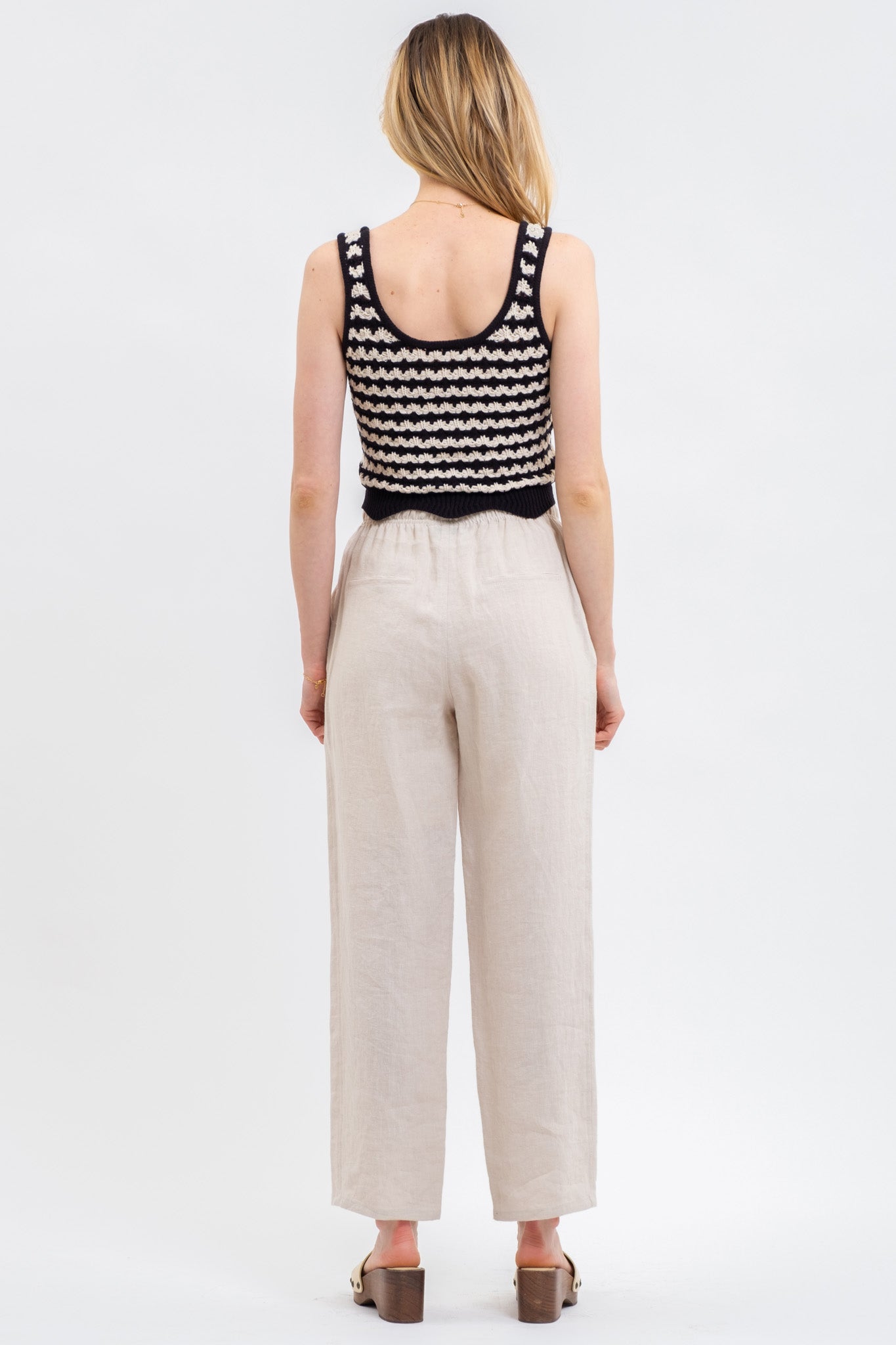 Blu Pepper® Knit tank Broad Weave- Black & Tan