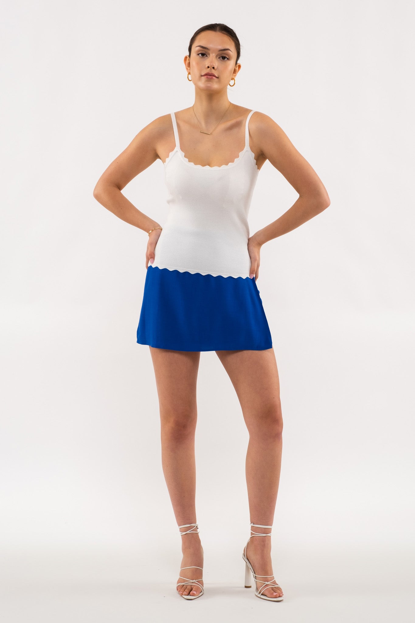 Mine® By Blu Pepper- Scalloped edge layering tank