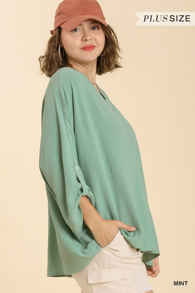 UMGEE® High Low Dolman Sleeve Top (Plus)