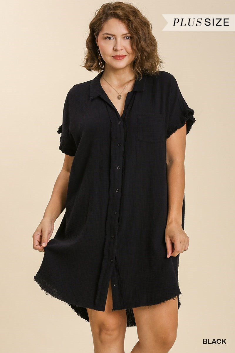 UMGEE® Short Sleeve Shirt Dress (Plus)