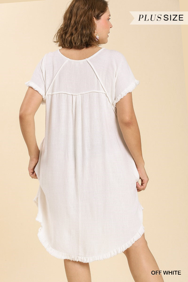 UMGEE® Linen Fringe Dress (Plus)