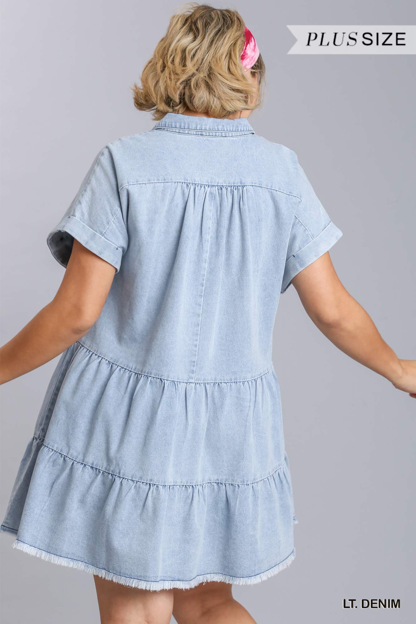 Ruffle Tier Denim Dress