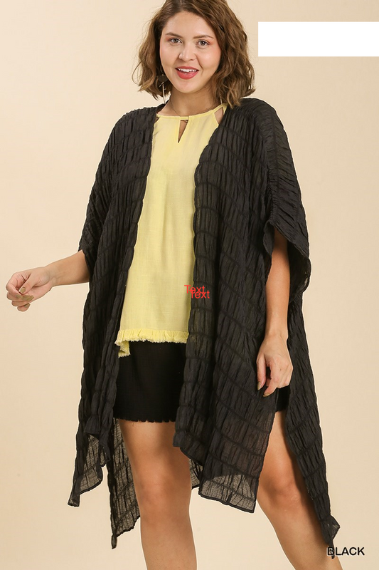 Sheer Ruffle Textured Kimono