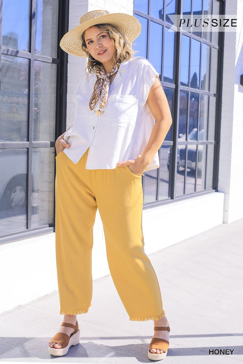 Wide Leg Linen Pant (Plus)